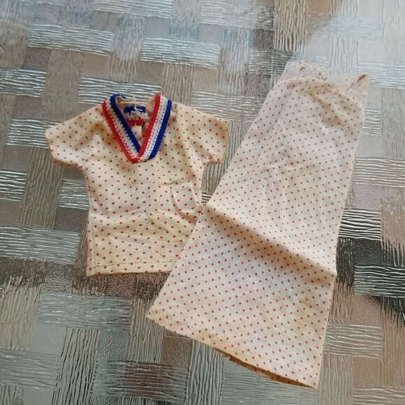 Vintage clothes for b red dress with top and shoes estate sale find - Picture 2 of 9